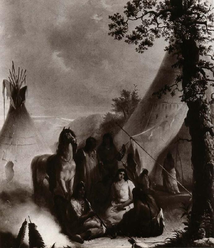 Alfred Jacob Miller Indian Encampement oil painting image